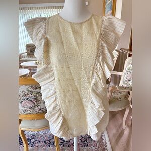 Antik Batik Gelly Top in Cream - Size S